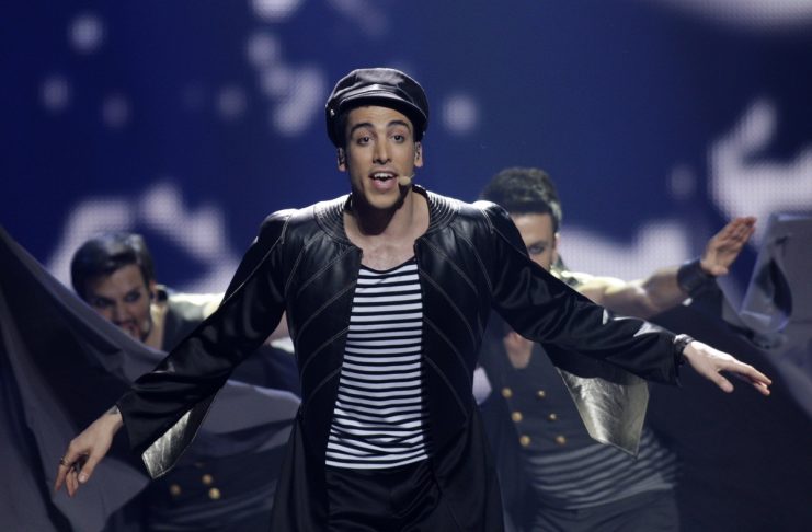 Can Bonomo of Turkey performs his song “Love Me Back” during the second semi-final of the Eurovision song contest in Baku