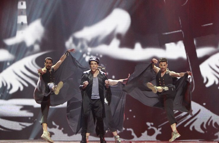 Can Bonomo of Turkey performs his song “Love Me Back” during the Grand Final of the Eurovision song contest in Baku