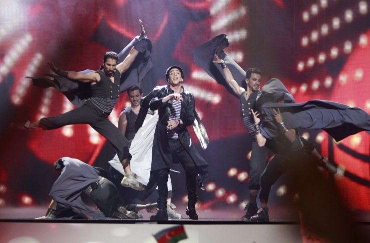 Can Bonomo of Turkey performs his song “Love Me Back” during the Grand Final of the Eurovision song contest in Baku
