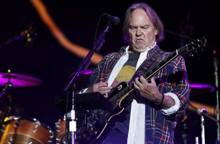 Neil Young performs with his band Crazy Horse during the Global Citizen Festival at Central Park in New York