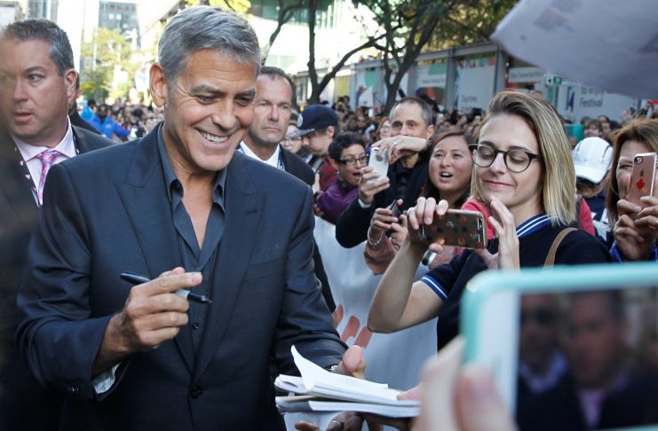 Actor George Clooney arrives at the premiere of the film “Suburbicon” at Toronto International Film Festival.