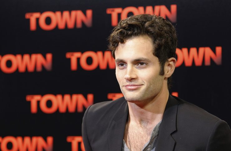 Actor Penn Badgley arrives for the premiere of the movie “The Town” at Fenway Park in Boston