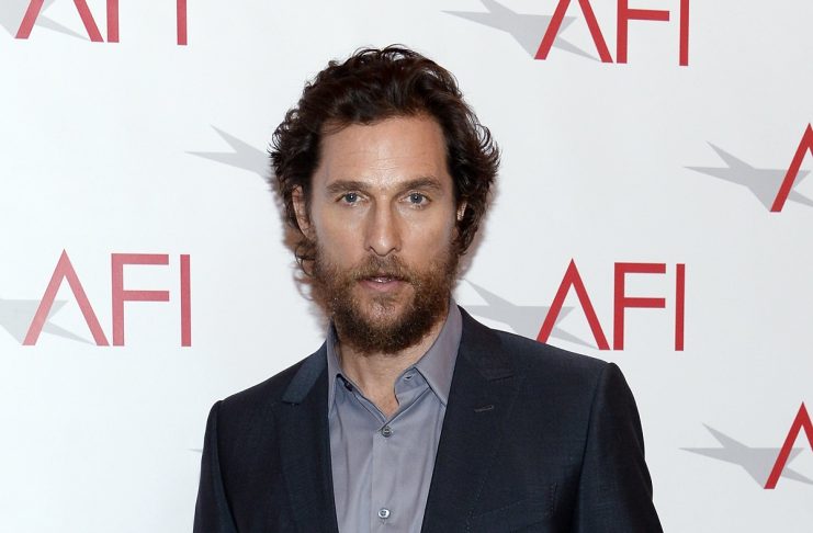 Actor Matthew McConaughey from the nominated film “Interstellar” poses at the AFI Awards 2014 honoring excellence in film and television in Beverly Hills
