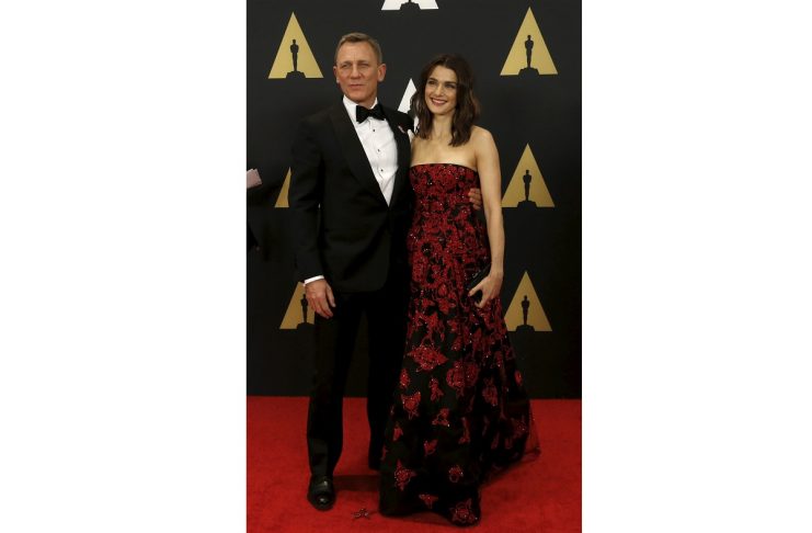 Actor Craig and his wife actress Weisz pose at the 7th Annual Academy of Motion Picture Arts and Sciences Governors Awards at The Ray Dolby Ballroom in Hollywood