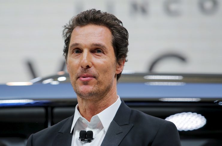 Actor Matthew McConaughey speaks during the presentation of the Lincoln Navigator concept vehicle during the media preview at the 2016 New York International Auto Show in Manhattan