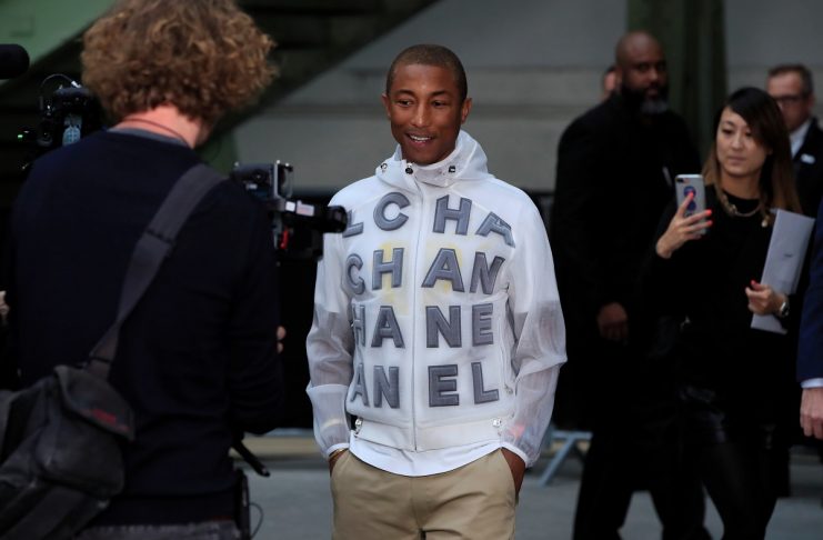 Pharrell Williams arrives to attend Chanel Spring/Summer 2019 women’s ready-to-wear collection show during Paris Fashion Week in Paris
