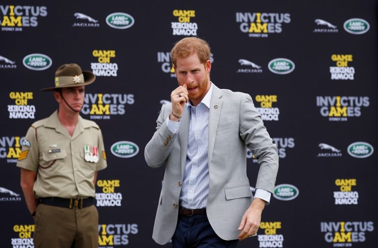 Britain’s Prince Harry arrives for the Invictus Games at the Royal Botanic Garden in Sydney