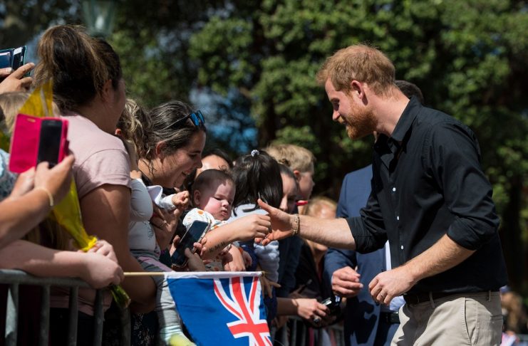 Britain’s Prince Harry, Duke of Sussex, during a walkabout in Rotorua on day four of the royal couple’s tour of New Zealand