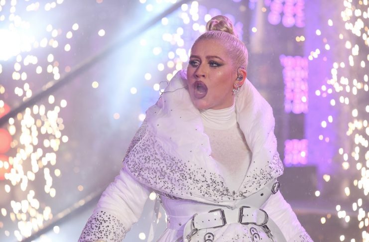Christina Aguilera performs during New Year’s Eve celebrations in Times Square