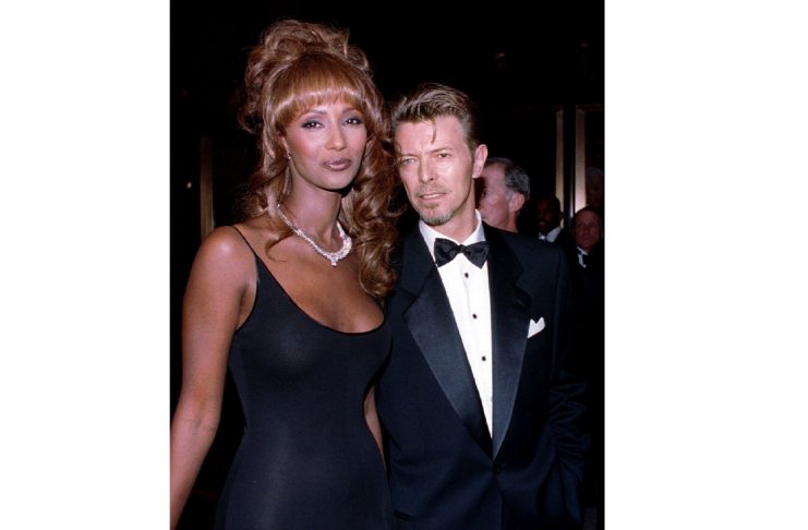 Model Iman and her husband rock star David Bowie arrive at the 13th annual Council of Fashion Design..