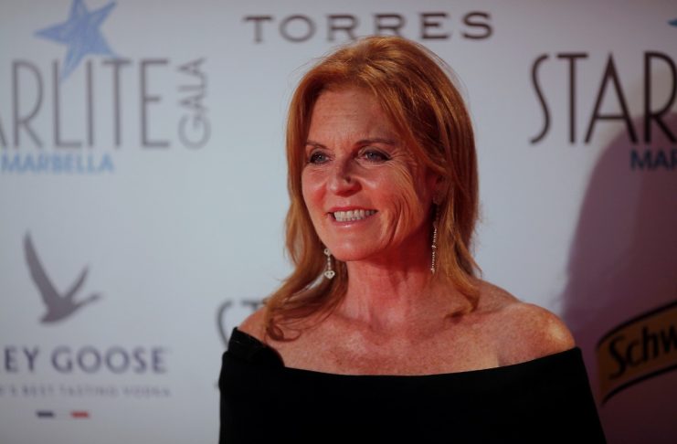 Sarah Ferguson, Britain’s Duchess of York,  poses after her arrival at the Starlite Charity Gala in Marbella