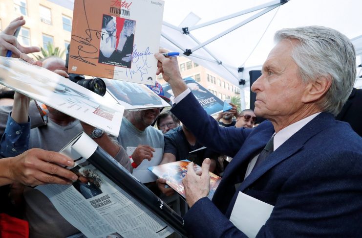 Actor Michael Douglas receives a star on Hollywood Walk of Fame