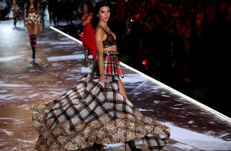 Model Kendall Jenner presents a creation during the 2018 Victoria’s Secret Fashion Show in New York