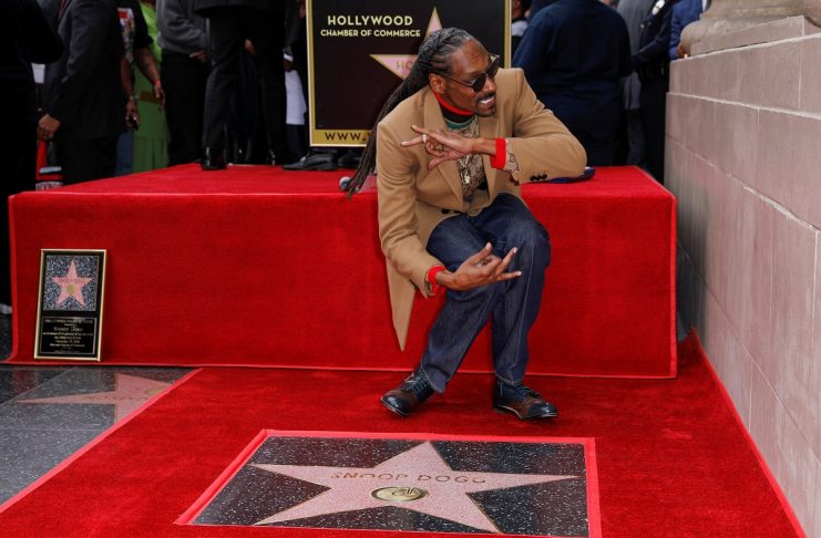 Rapper Snoop Dogg receives his star on the “Hollywood Walk of Fame” in Los Angeles