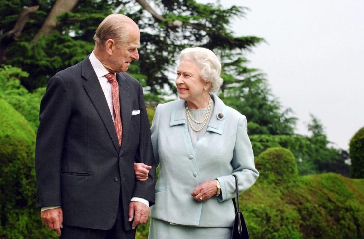 Britain’s Queen Elizabeth and Prince Philip, the Duke of Edinburgh, walk at Broadlands in Romsey, southern England in this undated photograph taken in 2007