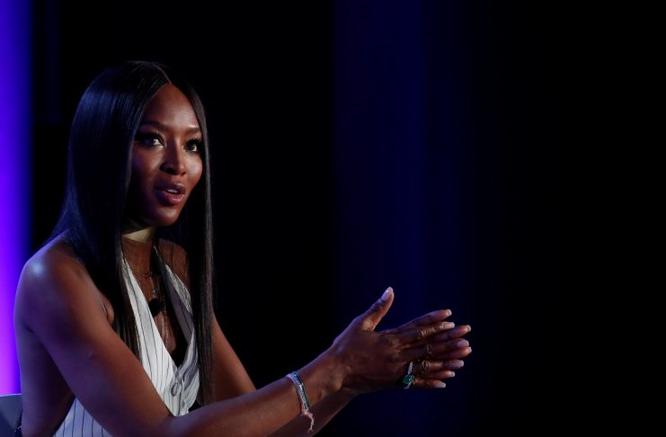 Naomi Campbell attends a conference at the Cannes Lions International Festival of Creativity, in Cannes
