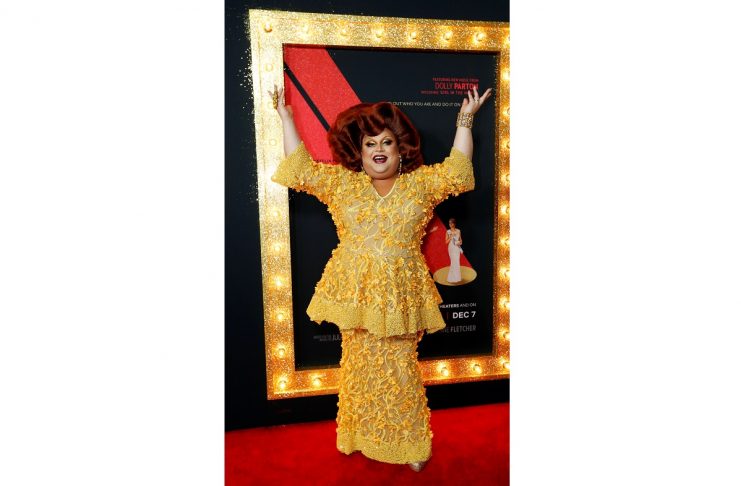 Cast member Ginger Minj poses at a premiere for the movie Dumplin’ in Los Angeles, California