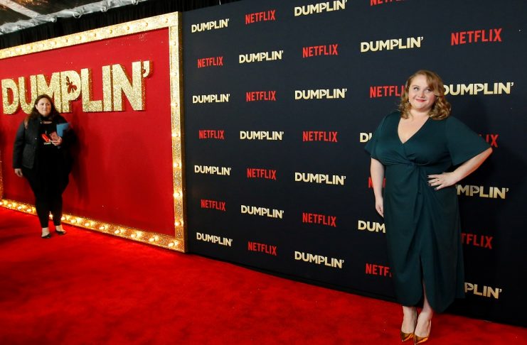 Cast member Danielle MacDonald poses at a premiere for the movie Dumplin’ in Los Angeles, California