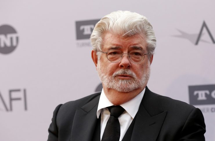 Director Lucas poses at the American Film Institute’s (AFI) 44th Life Achievement Award honoring composer John Williams at Dolby theatre in Hollywood