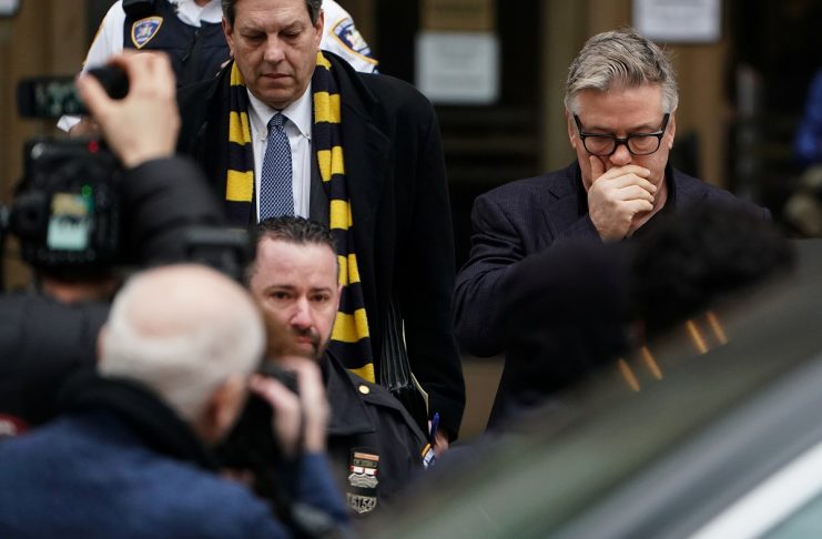 Actor Alec Baldwin leaves court in the Manhattan borough of New York City