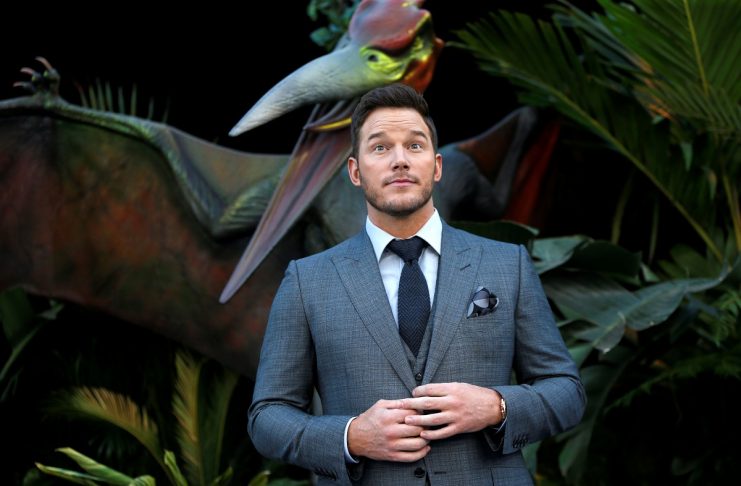 Cast member Chris Pratt poses at the premiere of the movie “Jurassic World: Fallen Kingdom” at Walt Disney Concert Hall in Los Angeles