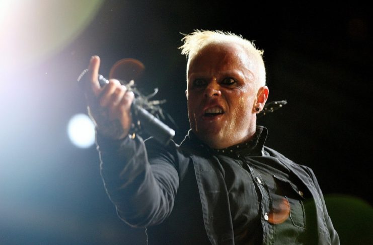 British singer Keith Flint of techno group “The Prodigy” performs during the first day of the Isle of Wight Festival