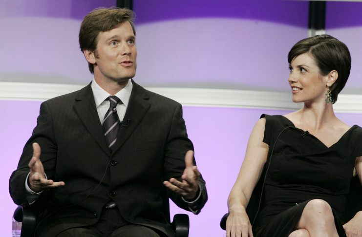 Actors Peter Krause and Zoe Mclellan at the ABC television network Summer press tour for television critics in Beverly Hills