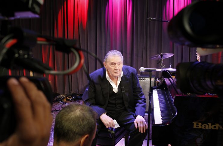Jerry Lee Lewis takes part in interviews before his appearance at An Evening with Jerry Lee Lewis in Los Angeles
