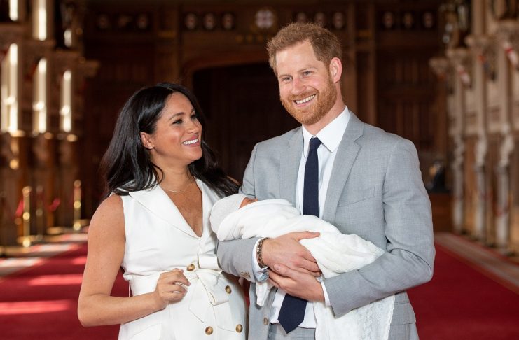 Britain’s Prince Harry and Meghan, Duchess of Sussex with their baby son at Windsor Castle