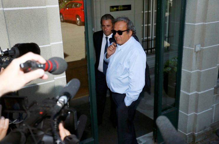 Platini arrives at the Court of Arbitration for Sport in Lausanne