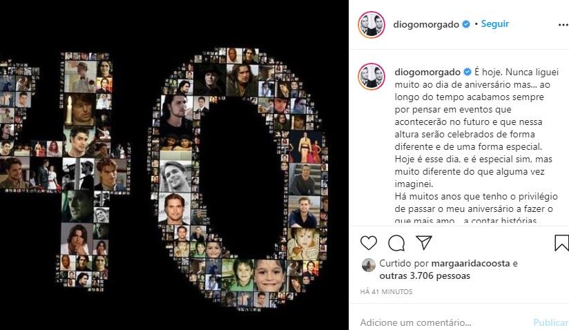 Diogo Morgado mostra-se “grato”por chegar aos 40 anos