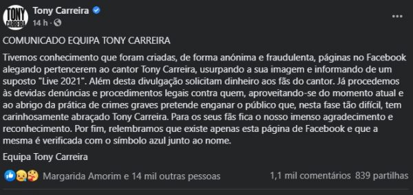 Equipa Tony Carreira