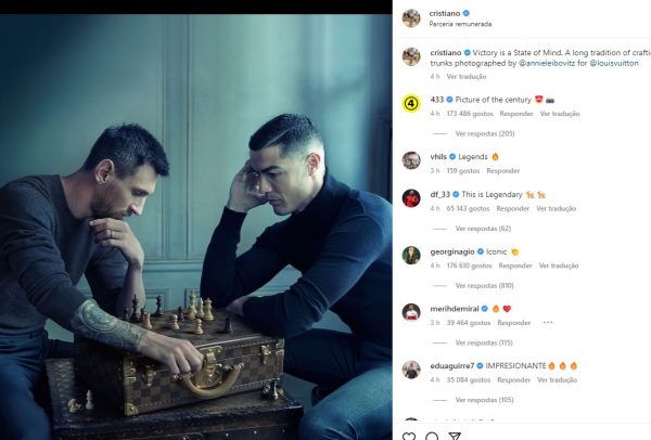 Messi e Cristiano Ronaldo protagonizam campanha da Louis Vuitton