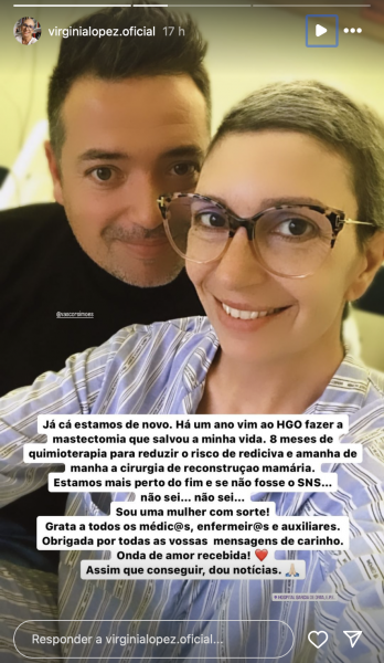 Virginia López submete-se a "cirurgia de reconstrução mamária"